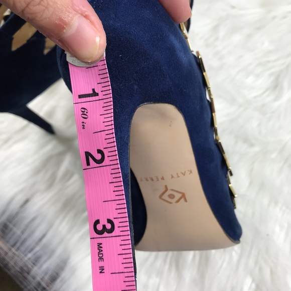 Katy Perry "THE SUEDE STELLA" Navy Gold Heel - Picture 7 of 8